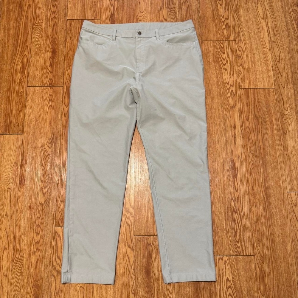 Lululemon Men's ABC Utilitech Pants 38 Gray 5 Pocket Preppy Minimalist
